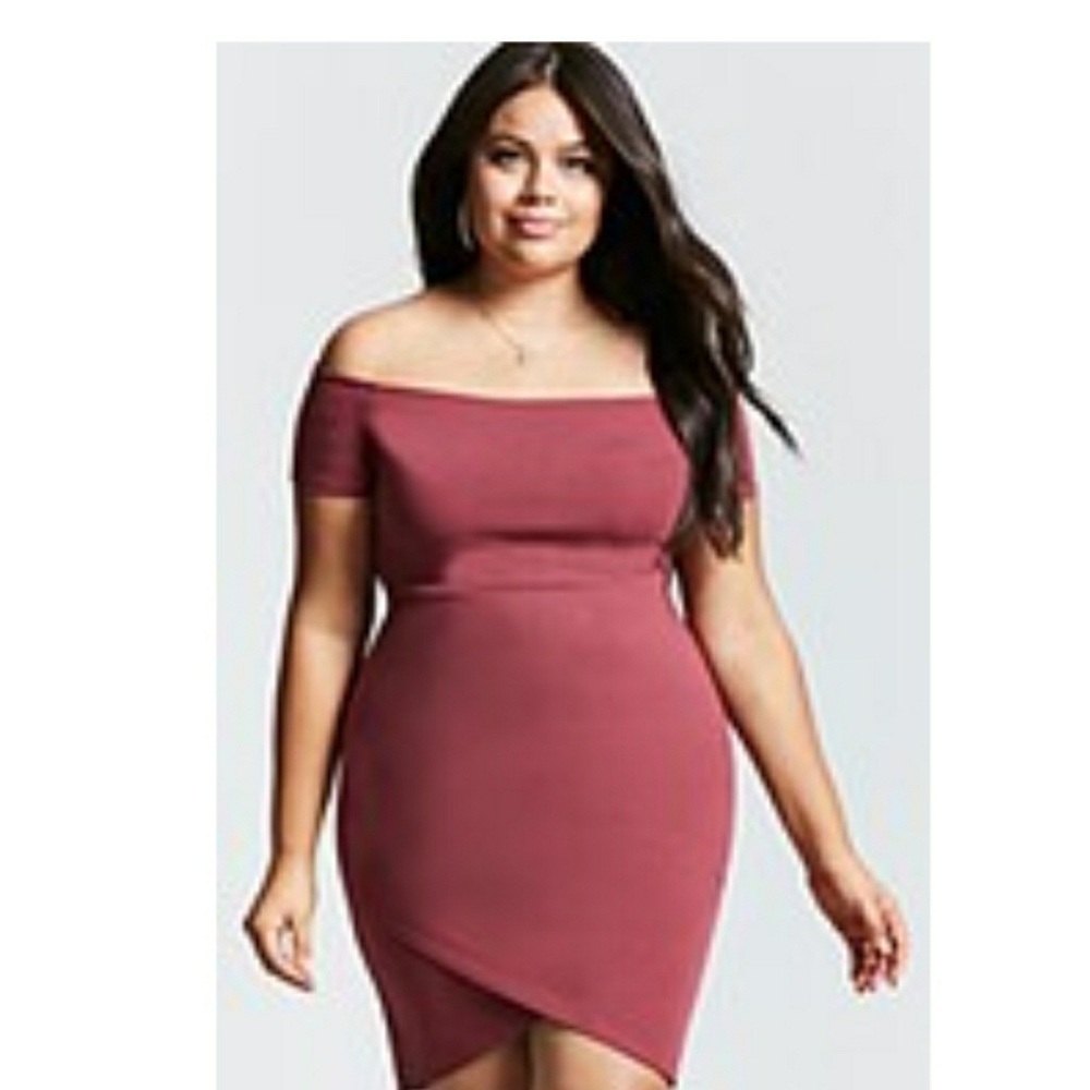 Forever21+ Plus Size Tulip Sheath Dress Mauve